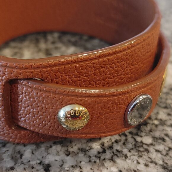 Louis Vuitton Leather Wrap Bracelet  - Made in Spain - color brown / tan. - Picture 8 of 16